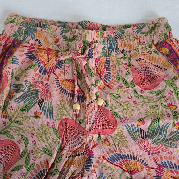 Cynthia Rowley Floral Straight-Leg Pants in Pink, Green, Orange - Picture 3 of 5